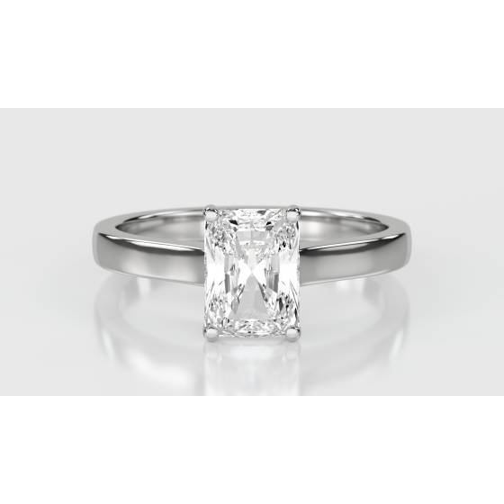 1.5ct VVS2/D Lab Grown Radiant Diamond Solitaire Ring in 9k White Gold