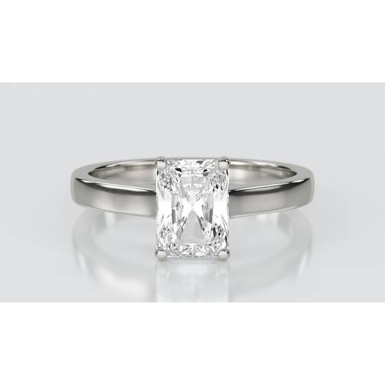 1.51ct VVS2/E Lab Grown Radiant Diamond Solitaire Ring in Platinum