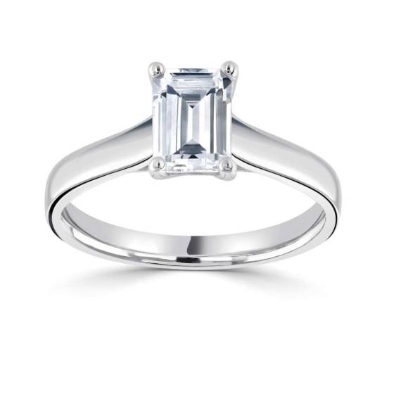 1.10ct VVS1/E Lab Grown Emerald Diamond Solitaire Ring in Platinum