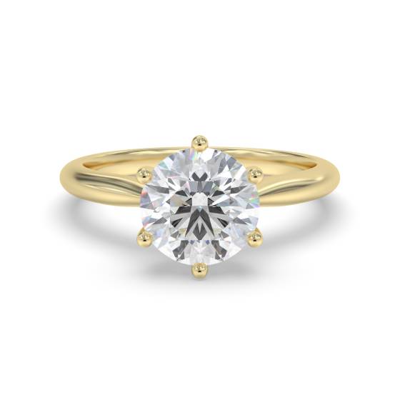 2.07ct VVS1/E Lab Grown Round Diamond Solitaire Ring in 9k Yellow Gold