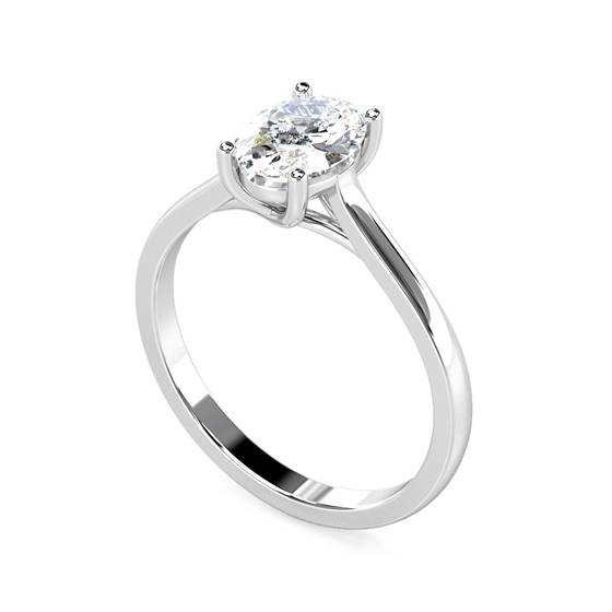 2.1ct VS1/E Lab Grown Oval Diamond Solitaire Ring in 9k White Gold
