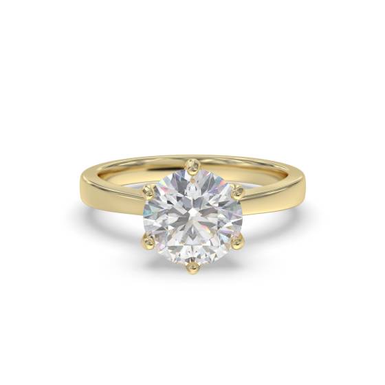 2.01ct VVS1/E Lab Grown Round Diamond Solitaire Ring in 9k Yellow Gold