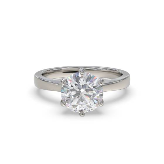 2.01ct VVS1/E Lab Grown Round Diamond Solitaire Ring in Platinum