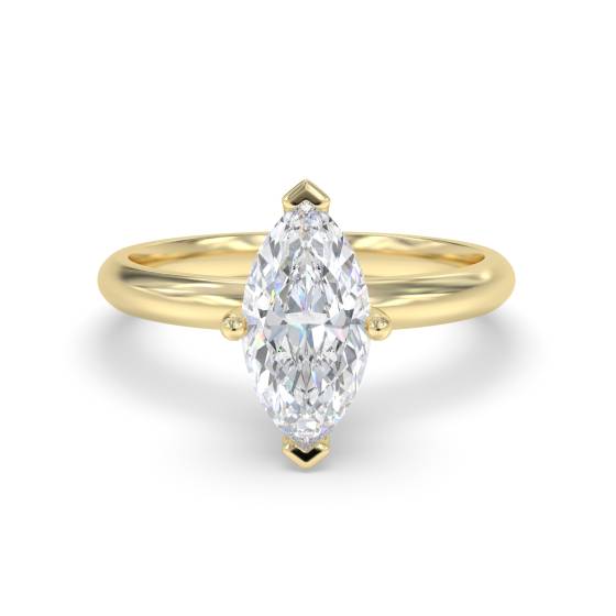 Verlobungsring mit Marquise-Diamanten und verstecktem Halo