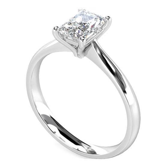 1.5ct VVS2/E Lab Grown Radiant Diamond Solitaire Ring in 9k White Gold