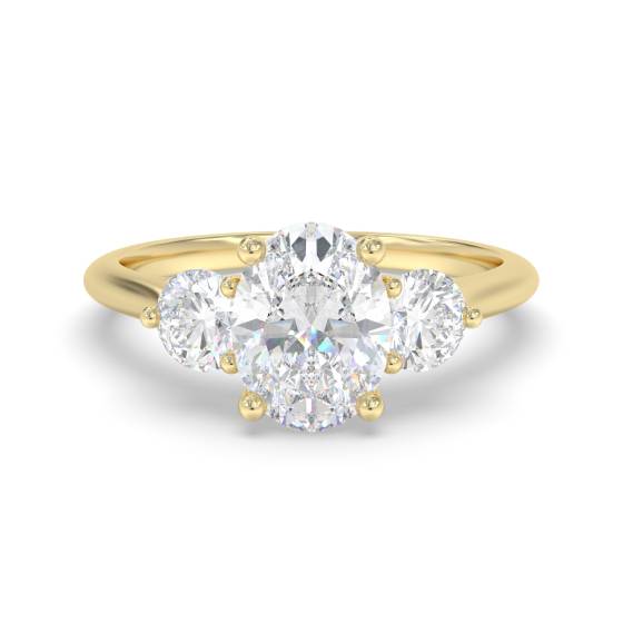 Ovaler und runder Trilogie-Diamantring