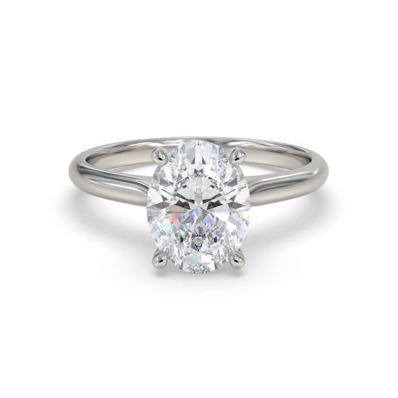 1.51ct VVS2/E Lab Grown Oval Diamond Solitaire Ring in Platinum