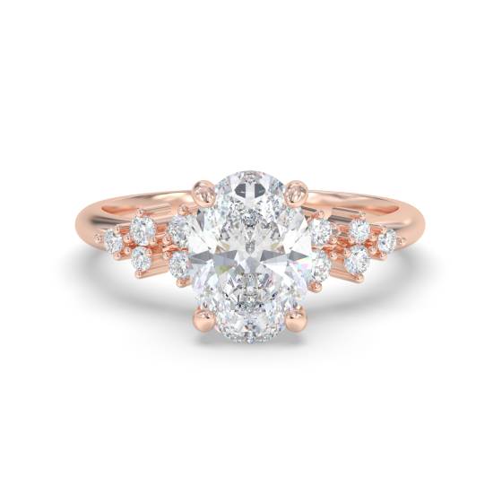 Ring mit ovalem Diamanten an der Schulter