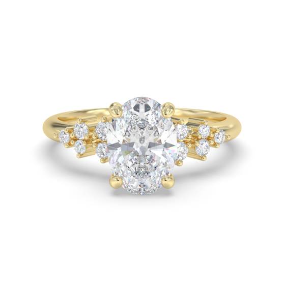 Ring mit ovalem Diamanten an der Schulter
