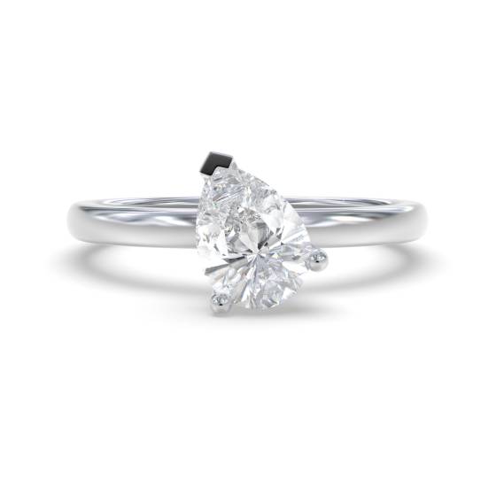Birnenförmiger Diamant-Solitärring Toi et Moi Stapelbarer Solitärring