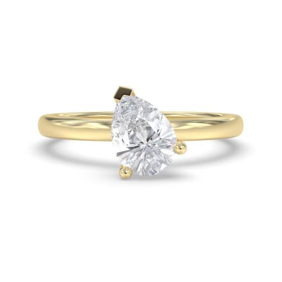 Birnenförmiger Diamant-Solitärring Toi et Moi Stapelbarer Solitärring