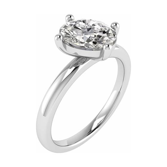 Ovaler Diamant-Solitärring „Toi et Moi“ – Stapelbar