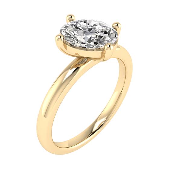 Ovaler Diamant-Solitärring „Toi et Moi“ – Stapelbar
