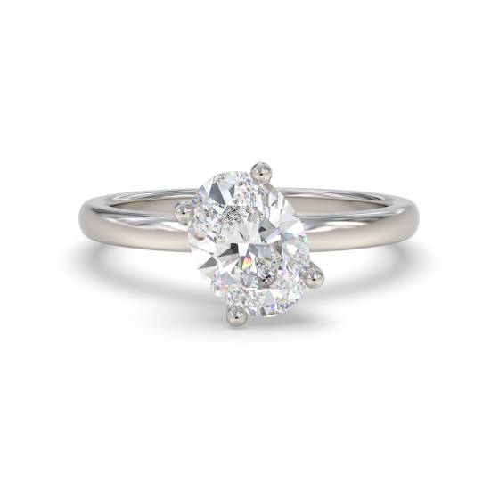 Ovaler Diamant-Solitärring „Toi et Moi“ – Stapelbar