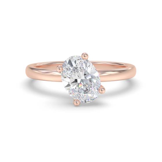 Ovaler Diamant-Solitärring „Toi et Moi“ – Stapelbar
