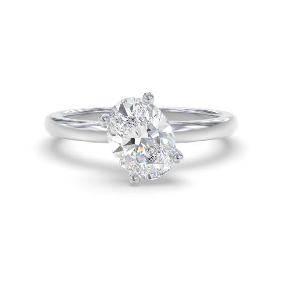 Ovaler Diamant-Solitärring „Toi et Moi“ – Stapelbar