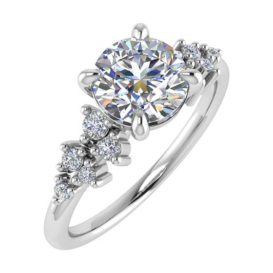 Runder Diamant-Schulter-Set-Ring