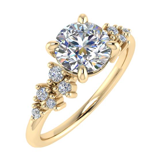 Runder Diamant-Schulter-Set-Ring