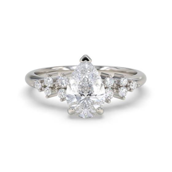 Birnenförmiger Diamant-Schulterring