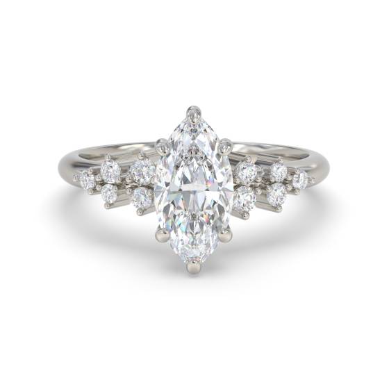 Marquise-Diamant-Schulter-Set-Ring