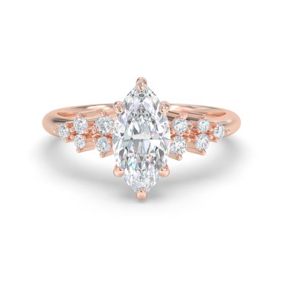 Marquise-Diamant-Schulter-Set-Ring