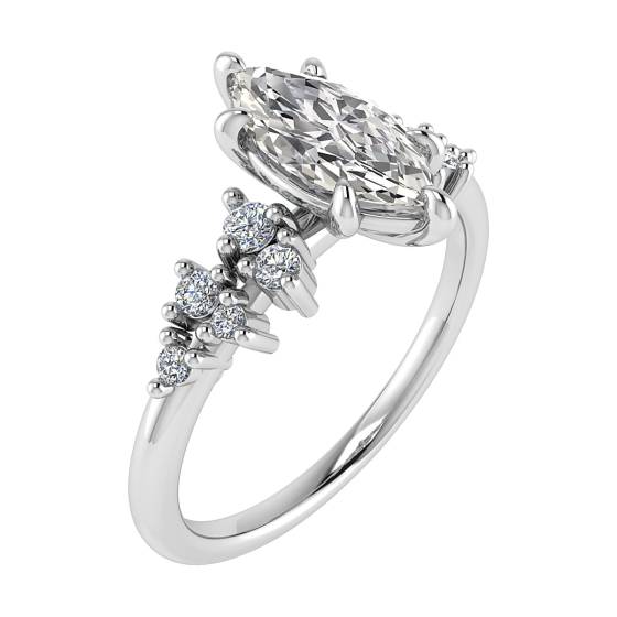 Marquise-Diamant-Schulter-Set-Ring