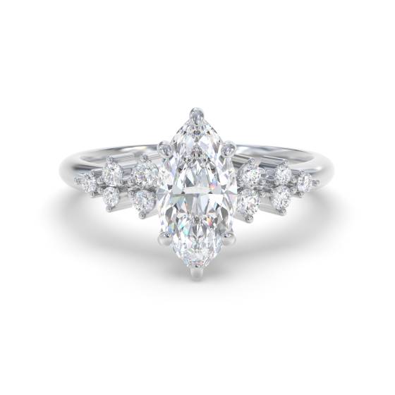 Marquise-Diamant-Schulter-Set-Ring