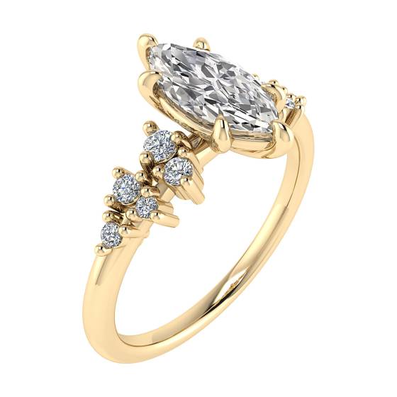 Marquise-Diamant-Schulter-Set-Ring