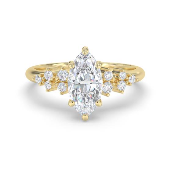 Marquise-Diamant-Schulter-Set-Ring