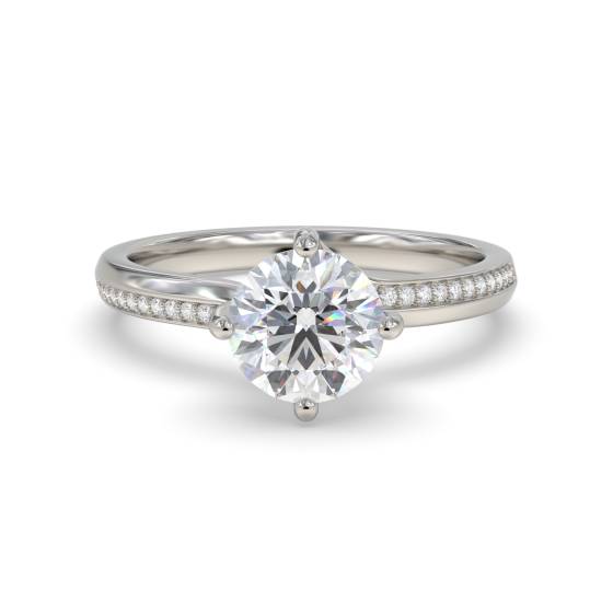 GIA-zertifizierter Verlobungsring mit 0,75 ct VVS1/F Diamanten in Schulterfassung