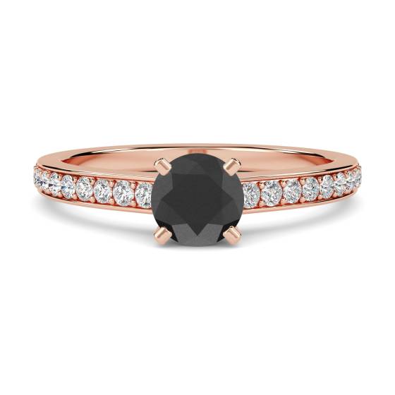Runder schwarzer Diamant-Schulterring