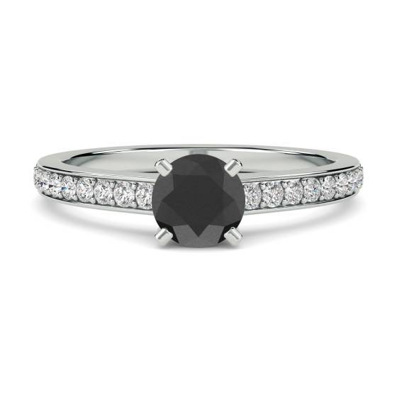 Runder schwarzer Diamant-Schulterring