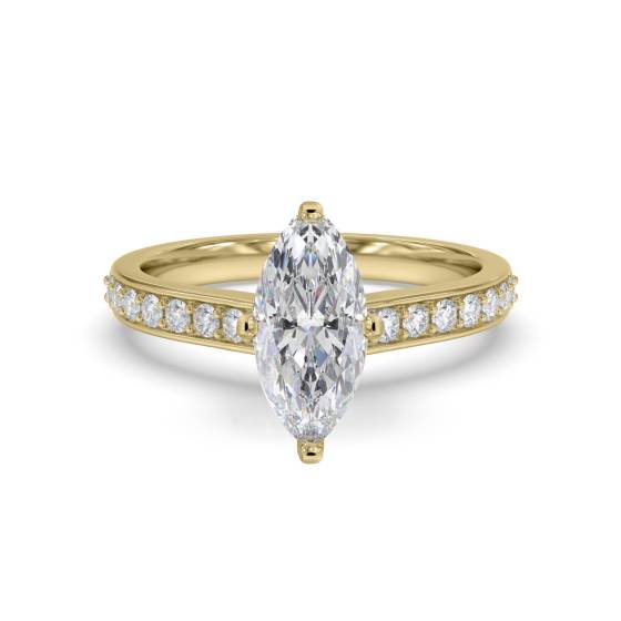 Verlobungsring mit Marquise-Diamanten an den Schultern