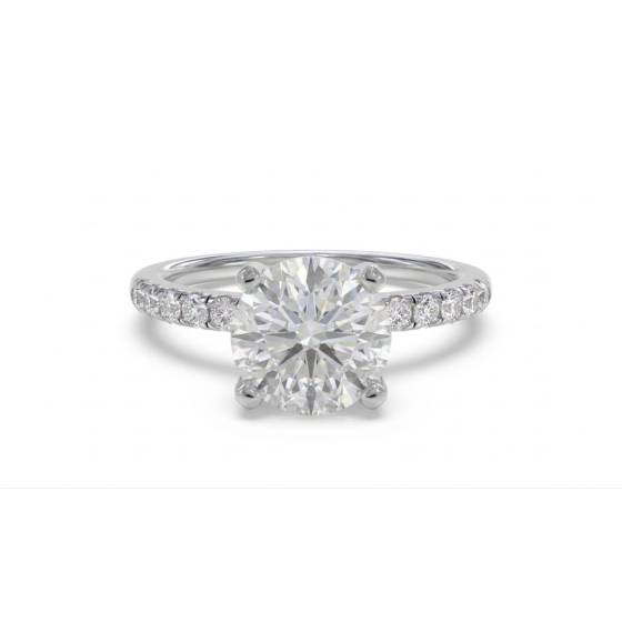 1.10ct I1/F Rundschliff Naturdiamant Ring mit Schulterbesatz