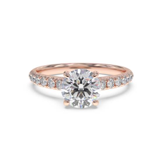 Verlobungsring mit 1,30 ct SI2/G Naturdiamant in Schulterfassung