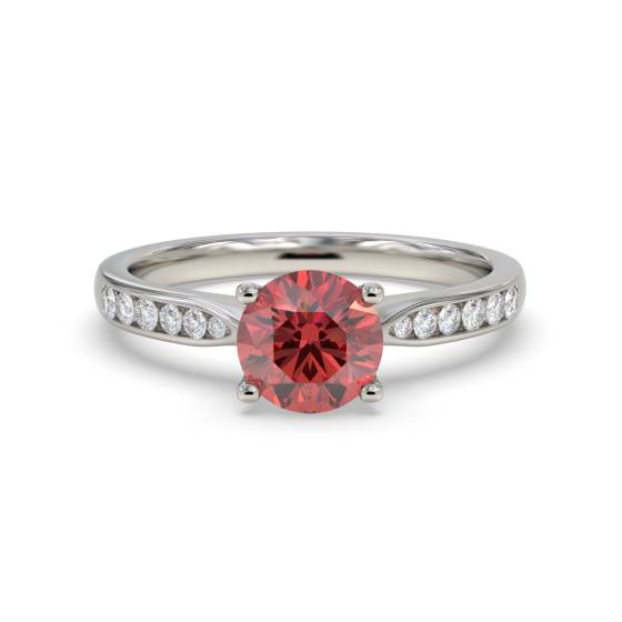 Runder Rubin- und Diamant-Schulterring