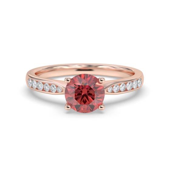 Runder Rubin- und Diamant-Schulterring