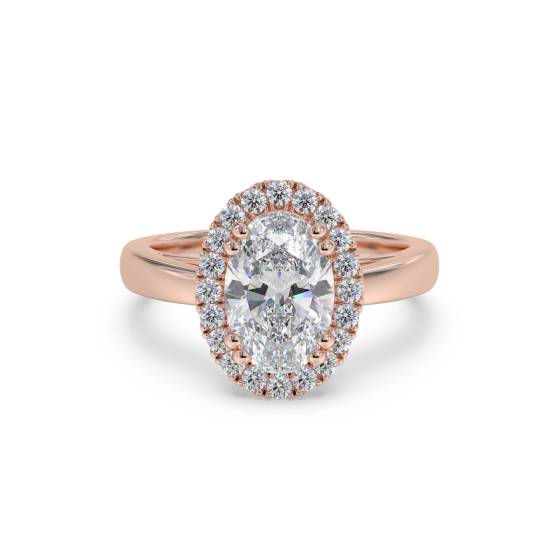 Ovaler Diamant-Halo-Ring