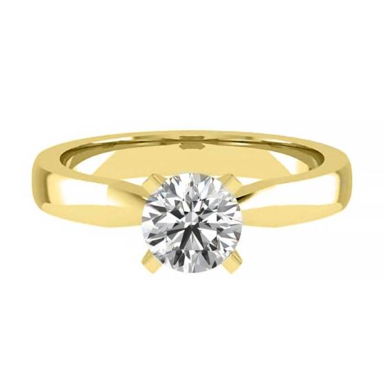 Solitärring mit einem runden, natürlichen Diamanten (0,40 ct, SI2/F)