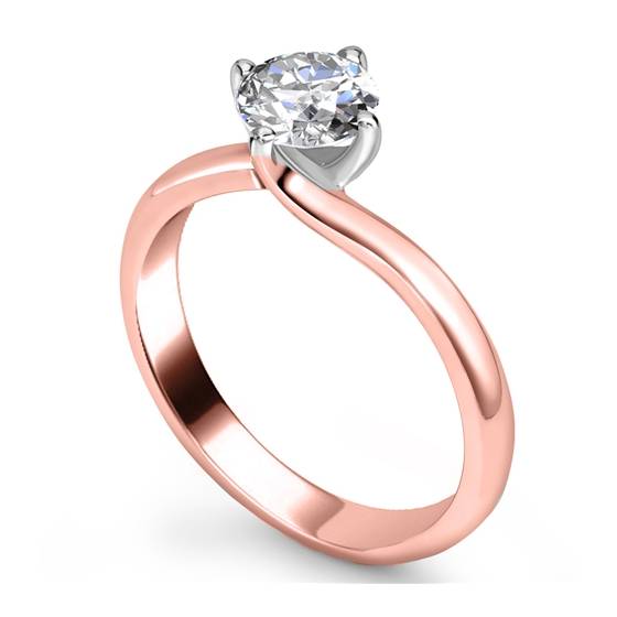 1.09ct VVS1/E Lab Grown Round Cut Diamond Solitaire Ring in 18k Rose Gold