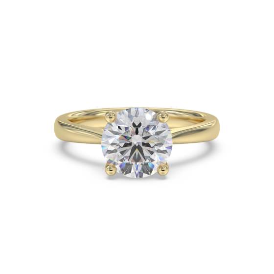 Traditioneller runder Verlobungsring mit 1,50 ct I1/E Naturdiamant
