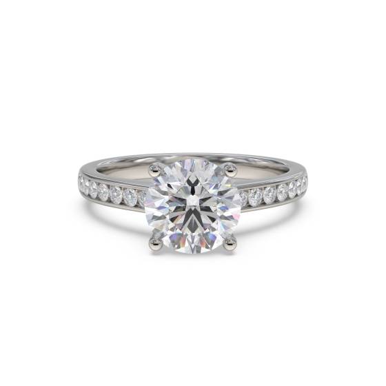Runder Diamant-Schulter-Set-Ring