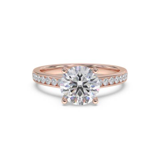 Runder Diamant-Schulter-Set-Ring