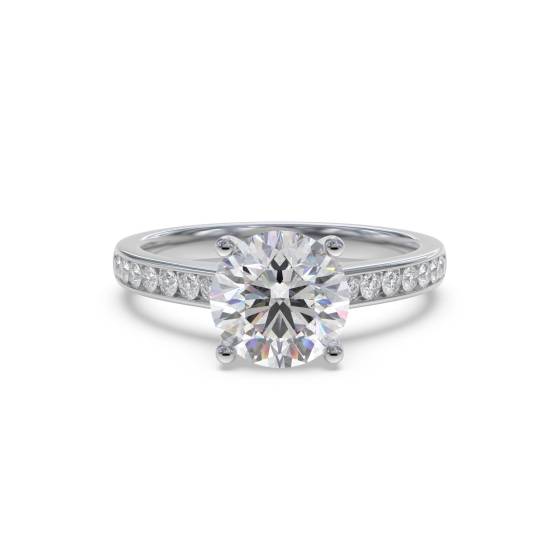 Runder Diamant-Schulter-Set-Ring
