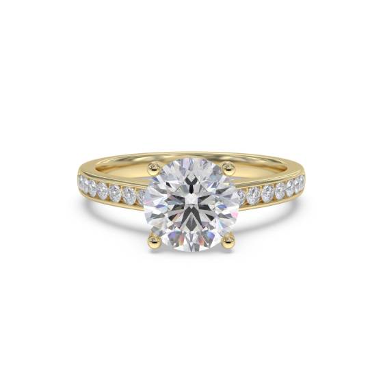 Runder Diamant-Schulter-Set-Ring