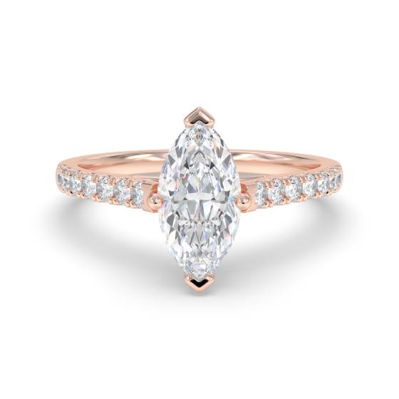 Marquise-Diamant-Schulter-Set-Ring