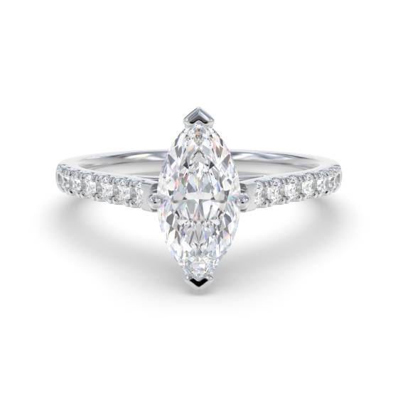 Marquise-Diamant-Schulter-Set-Ring