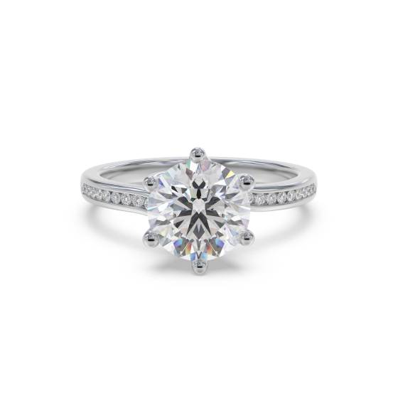 Ring mit 1,10 ct SI2/F runden Naturdiamanten im Schulterbereich