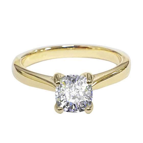 Verlobungsring mit 0,40 ct VVS1/G Kissenschliff-Naturdiamant (Solitär)
