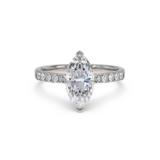 Marquise-Diamant-Schulter-Set-Ring